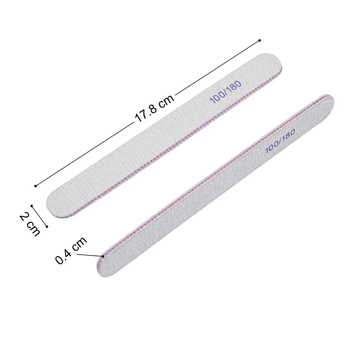 Набор двусторонних пилочек для ногтей Uraqt 100/180, 15 шт. Uraqt, 15Pcs-Purple — фото 3
