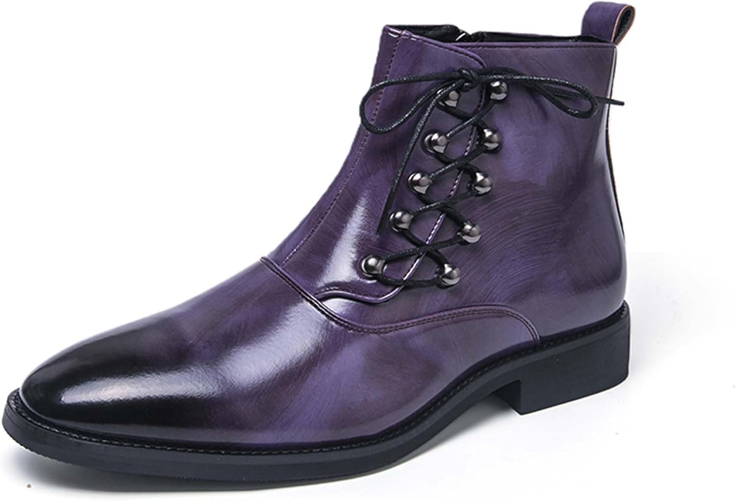 

Мужские ботинки челси, модный дизайн на шнуровке, городские, деловые, повседневные, формальные, противоскользящие, для ходьбы, работы, офиса, униформы, свадеб, банкетов, костюмов, вечерних нарядов, высокие кожаные ботинки Generic, фиолетовый