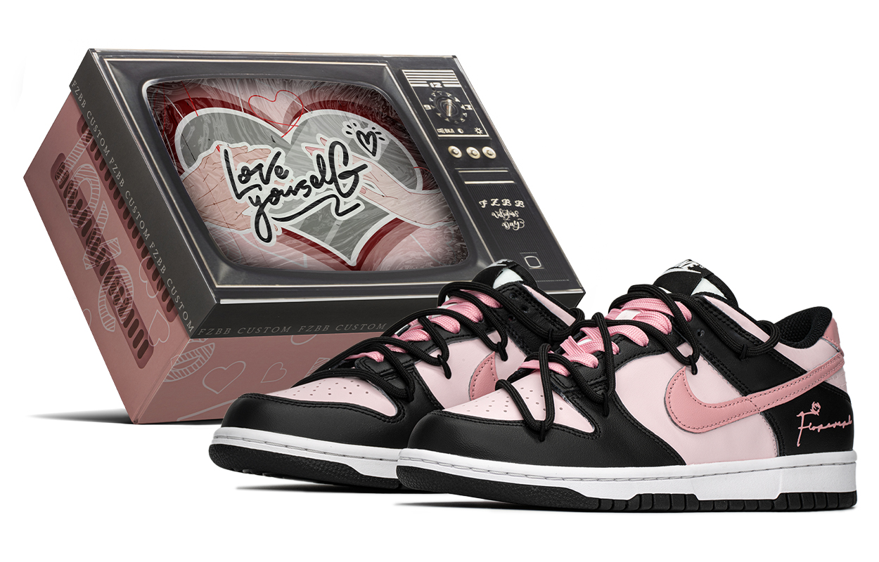 

Nike Детские кроссовки для скейтбординга Dunk Anti Slip, износостойкие, низкие, черные, розовые, для подростков