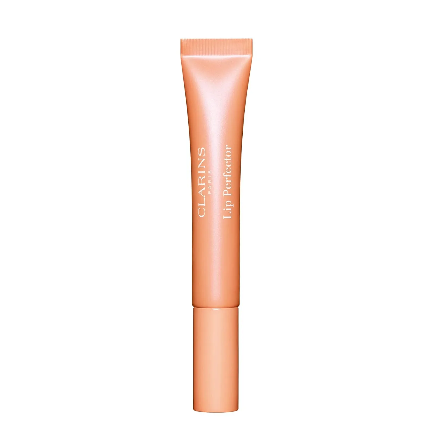 Блеск для губ Clarins Lip Perfector | Увлажняющий и придающий объем губам пептидный блеск | Мгновенный блеск с полупрозрачным мерцающим финишем | Нелипкая текстура с ароматом ванили | 0,35 унции, 22 Peach Glow - Pearly Pale Peach