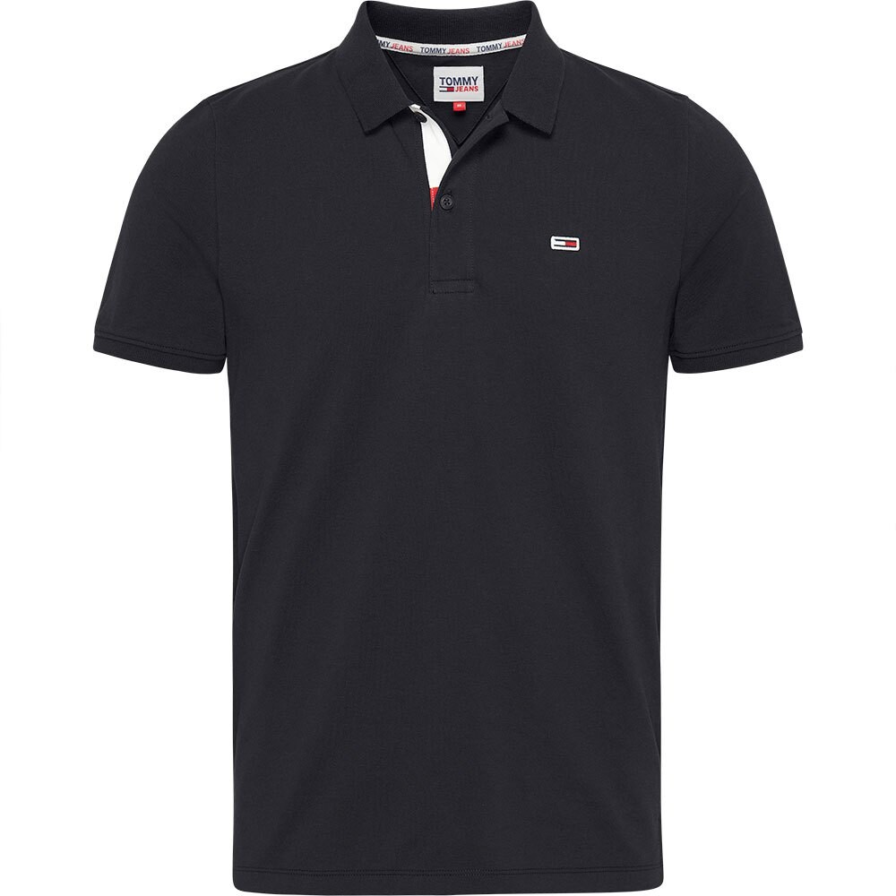 

Поло с коротким рукавом Tommy Jeans Slim Placket, черный