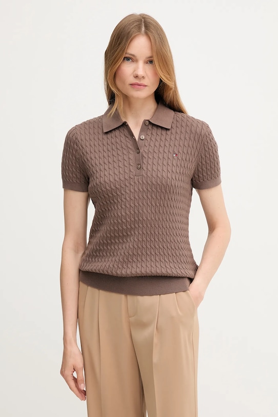 

Хлопковый свитер Tommy Hilfiger, коричневый