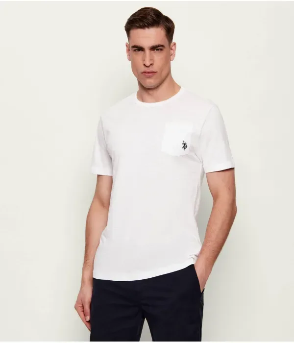 Футболка с бахромой slim fit Us Polo Assn, белый