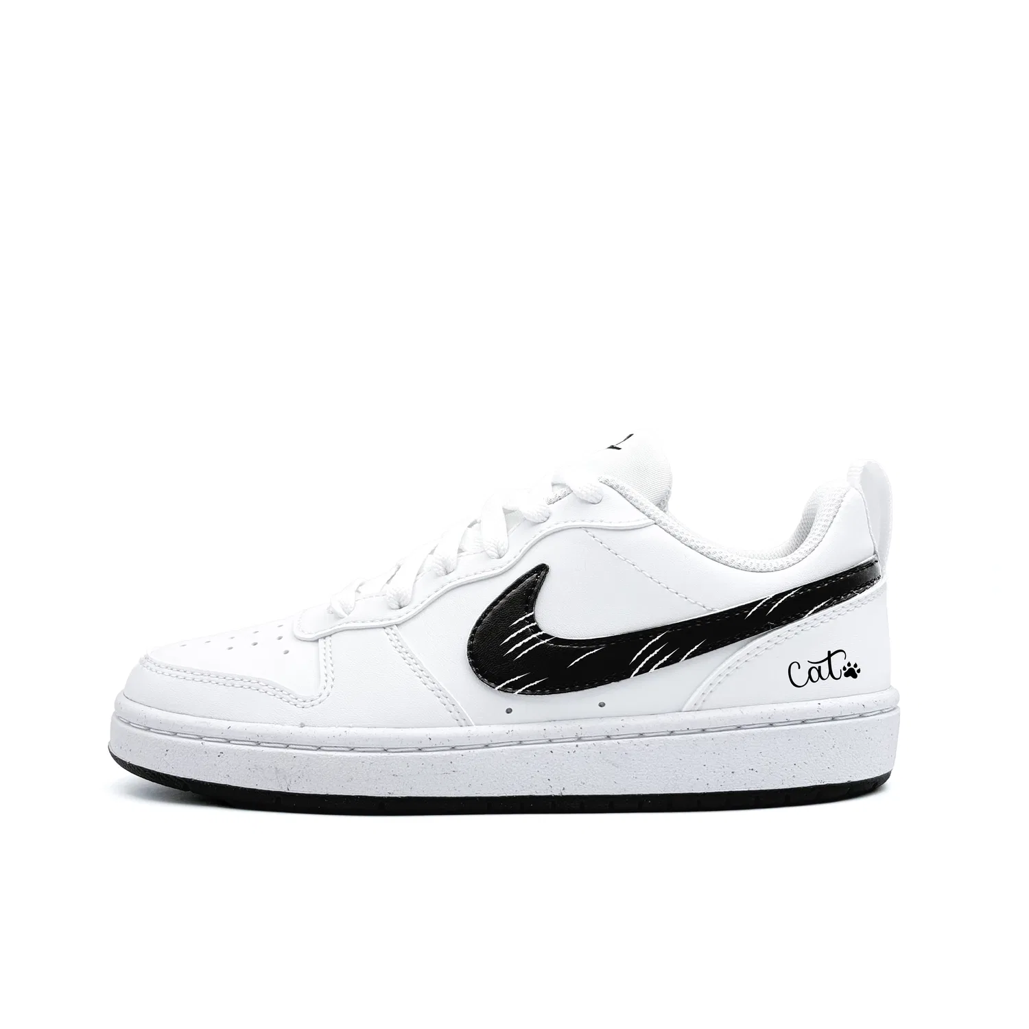 Кроссовки детские для скейтбординга Nike Court Borough Cat Scratch White