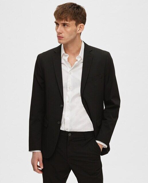 

Однотонный мужской пиджак Slim Fit Selected, черный