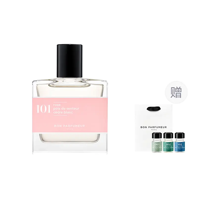 Парфюмерная вода Bon Parfumeur 101 Rose, Pois de Senteur, Cèdre Blanc и подарок, 100 мл+2,5 мл*5 — фото 3