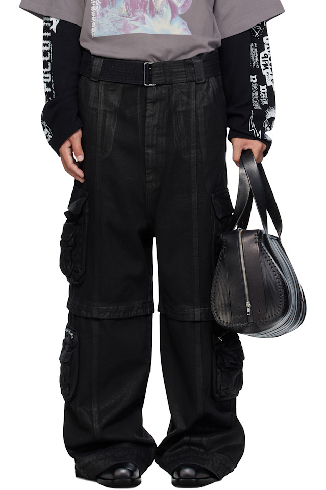 

Lu'U Dan Черные джинсовые брюки-карго с покрытием