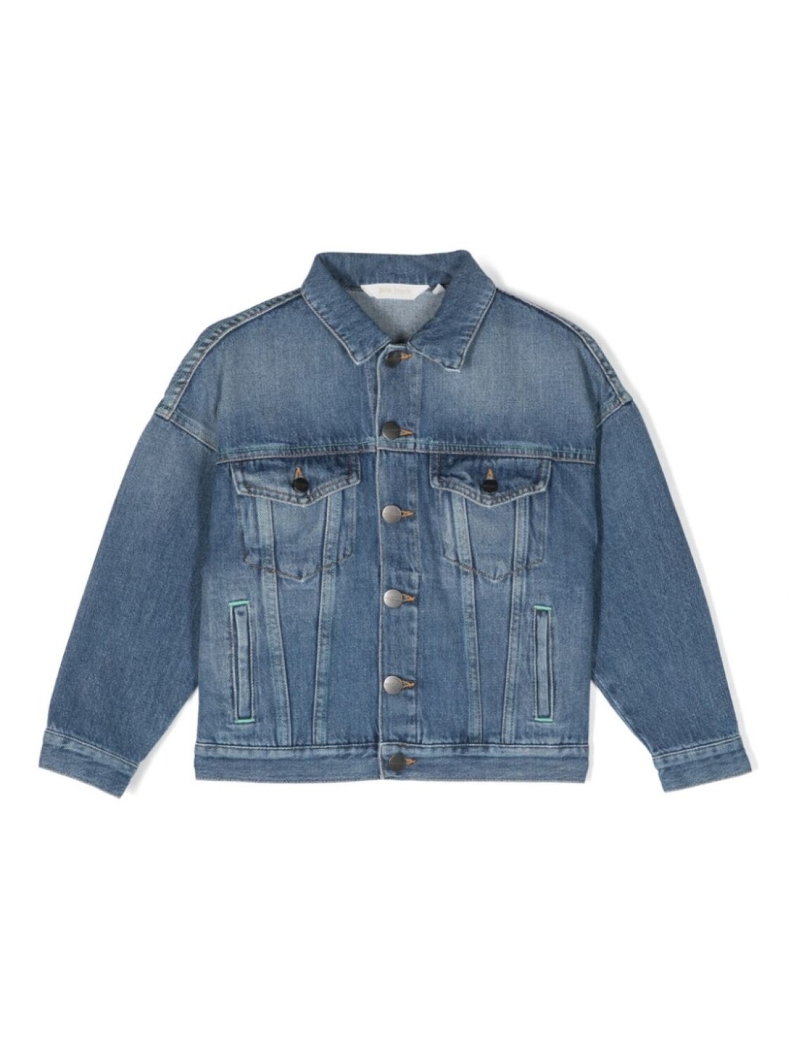 

Palm Angels Kids джинсовая куртка с логотипом, синий