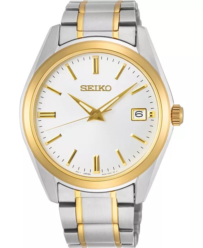 

Мужские двухцветные часы-браслет из нержавеющей стали Essentials 40,2 мм Seiko