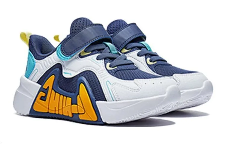 YOUNG Детские кроссовки Li-Ning YOUNG для бега с противоскользящей подошвой и амортизацией, низкие, сине-белые — фото 4