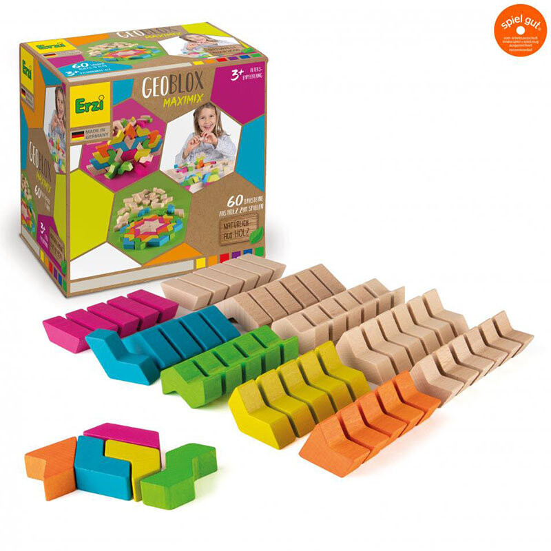 

Блоки деревянные GeoBlox MaxiMix 60 шт. Эрзи Erzi