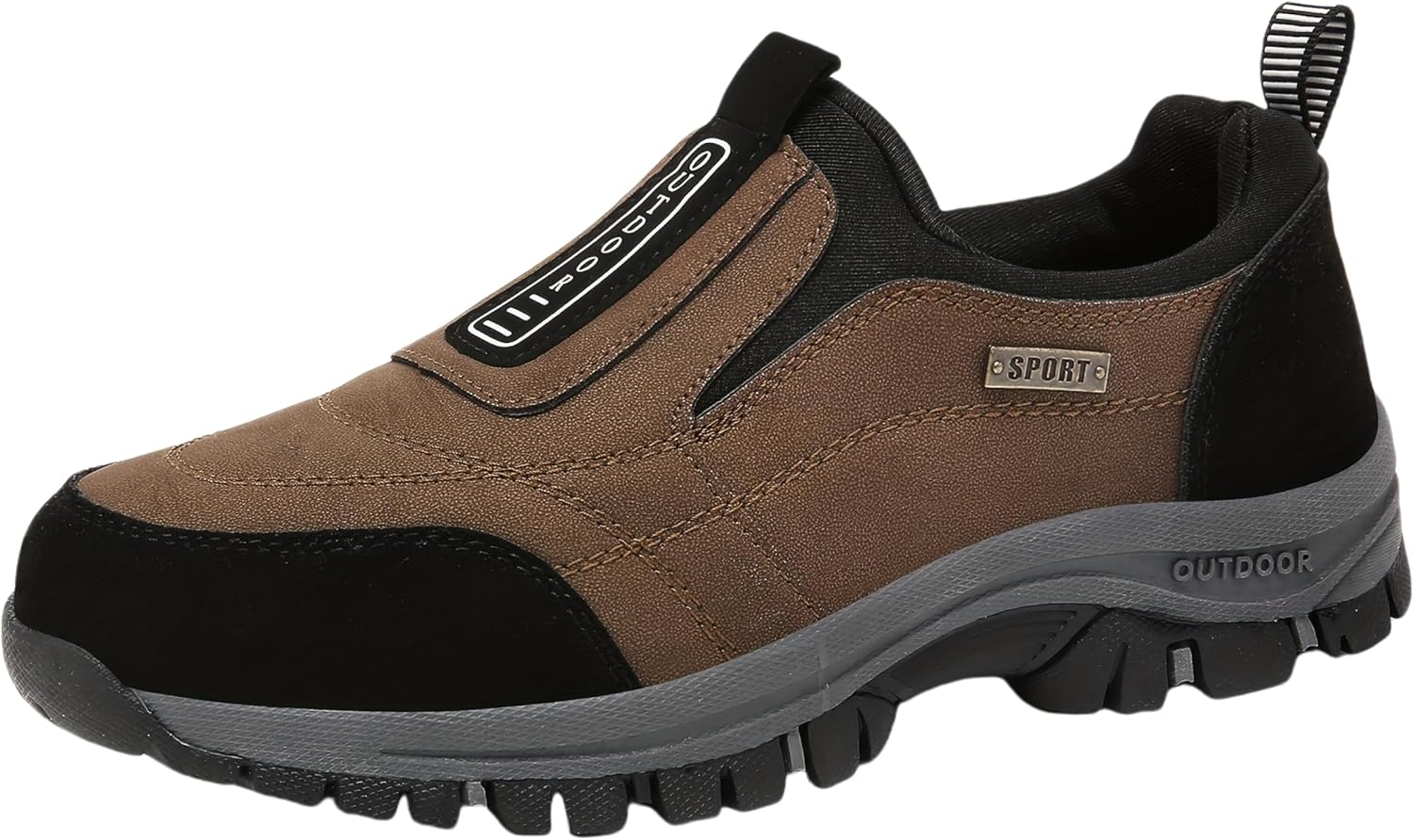 

Дышащие слипоны с поддержкой свода стопы для мужчин - идеально подходят для активного отдыха круглый год, удобные мужские текстильные слипоны для ходьбы Hhhchpm, темно-коричневый