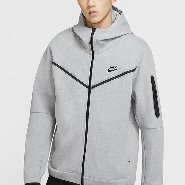 Толстовка Nike Sportswear Tech Fleece Men's Black, серый — фото 3