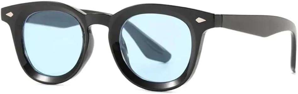 

Мужские круглые солнцезащитные очки с прозрачными линзами Ocean, защита от УФ-излучения UV400, женские очки с заклепками для занятий спортом на открытом воздухе, бега и путешествий UYPTK, Black Blue