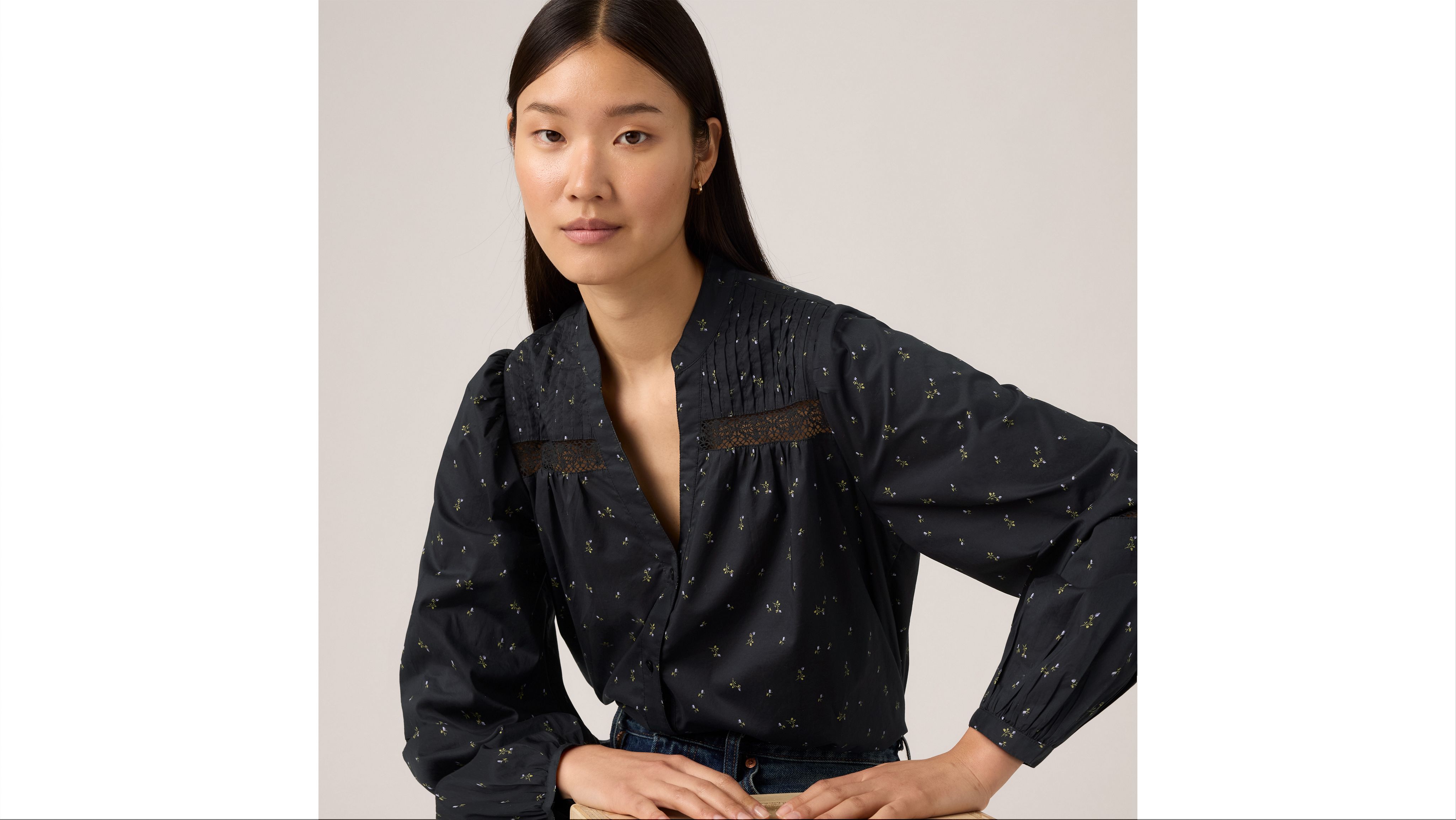 

Блузка Madeline с длинными рукавами Levi's, Virgo Ditsy Caviar - Multi-Color