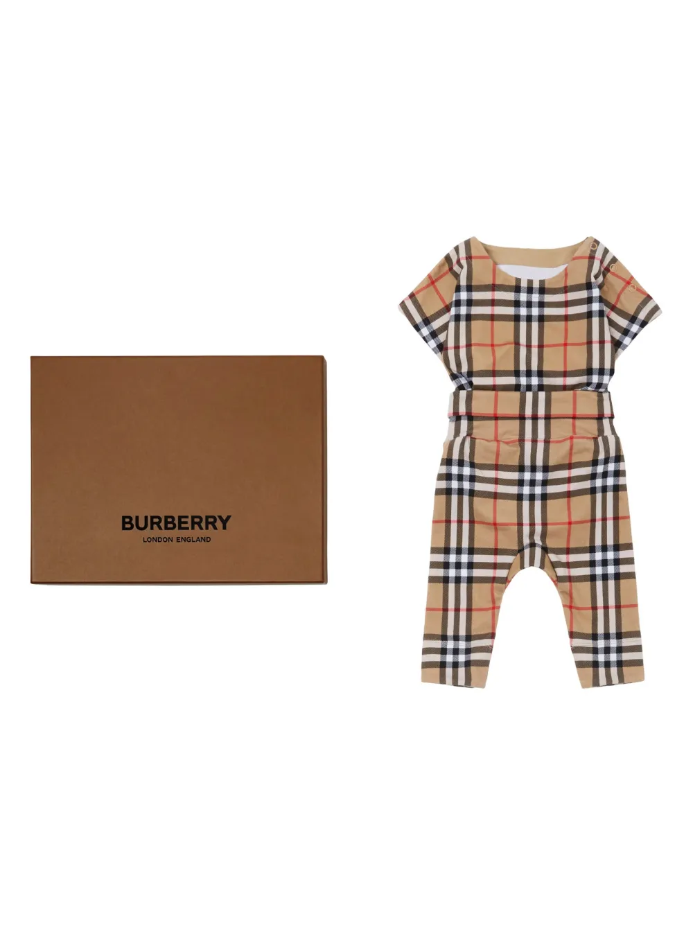 

Комплект для новорожденного в клетку Vintage Check BURBERRY KIDS, нейтральный