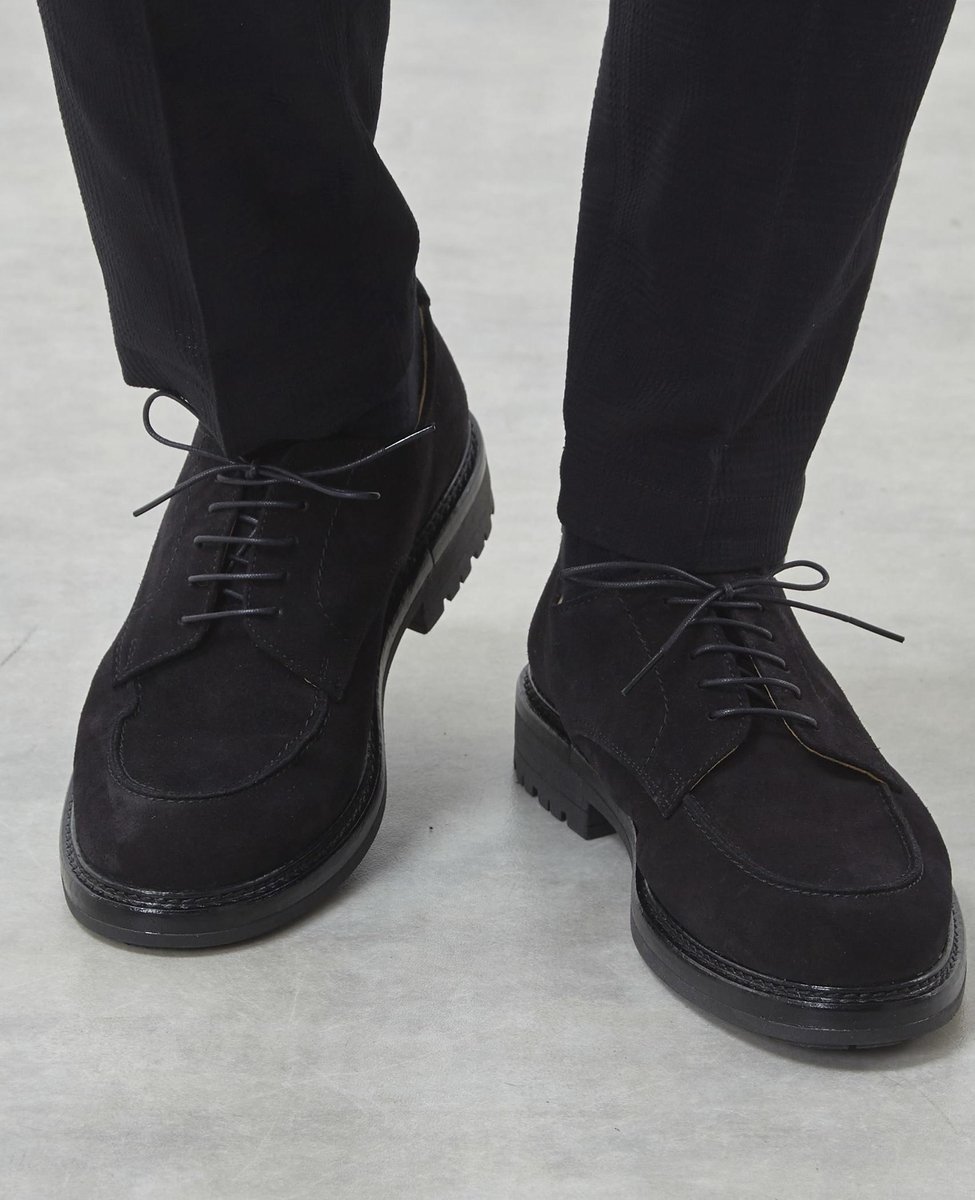 Кожаные туфли с закругленным U-образным носком MEN'S MELROSE, Black A
