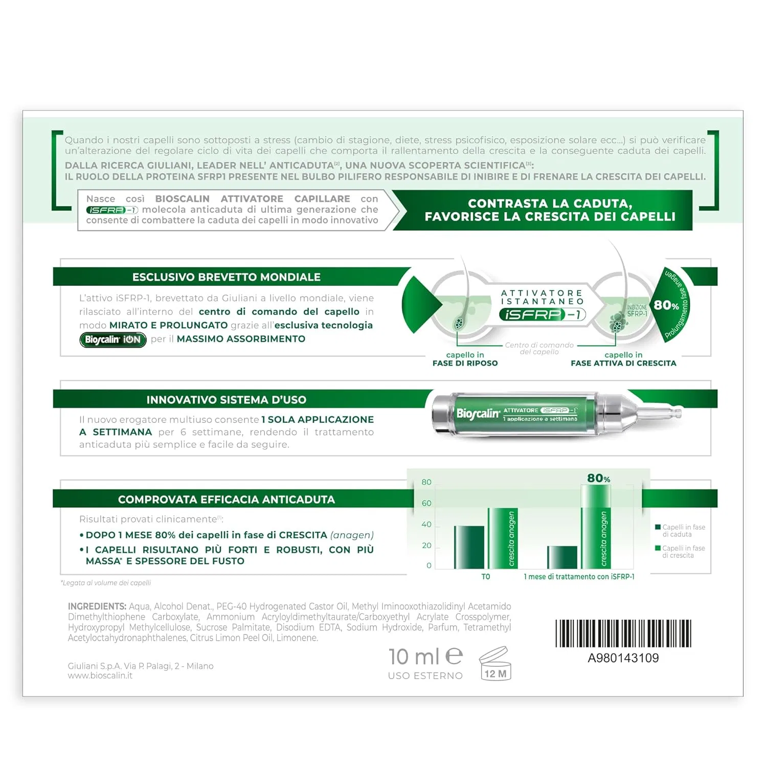 Капиллярный активатор ISFRP-1 2 10 мл от Bioscalin Bioscalin — фото 2