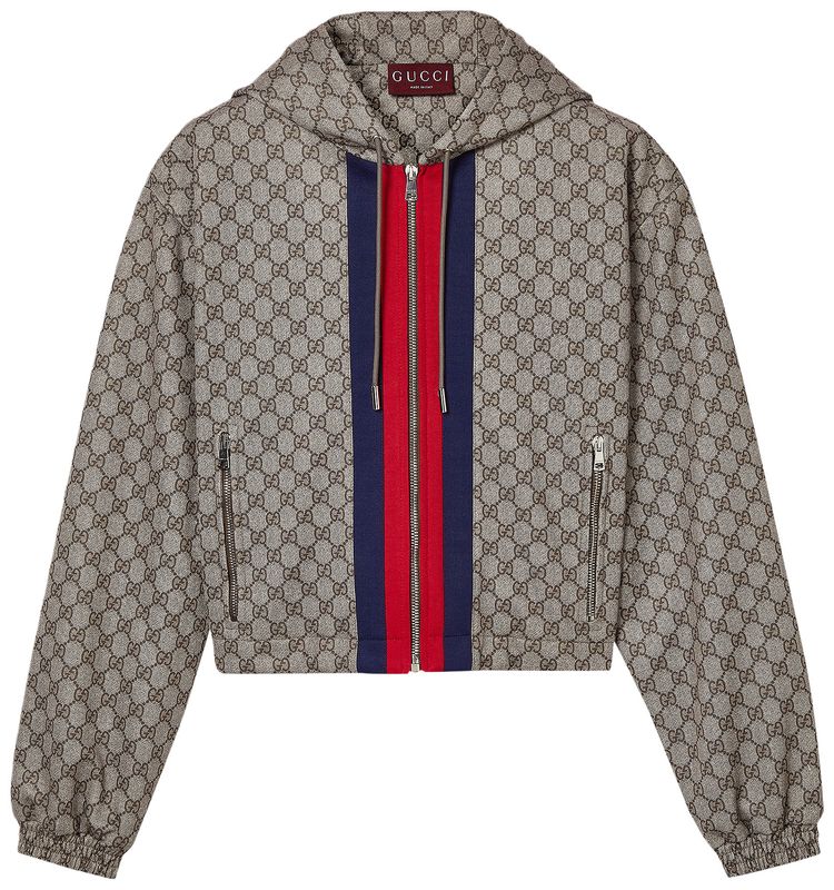 

Куртка Gucci Technical Jersey Zip Jacket 'Beige/Ebony', загар