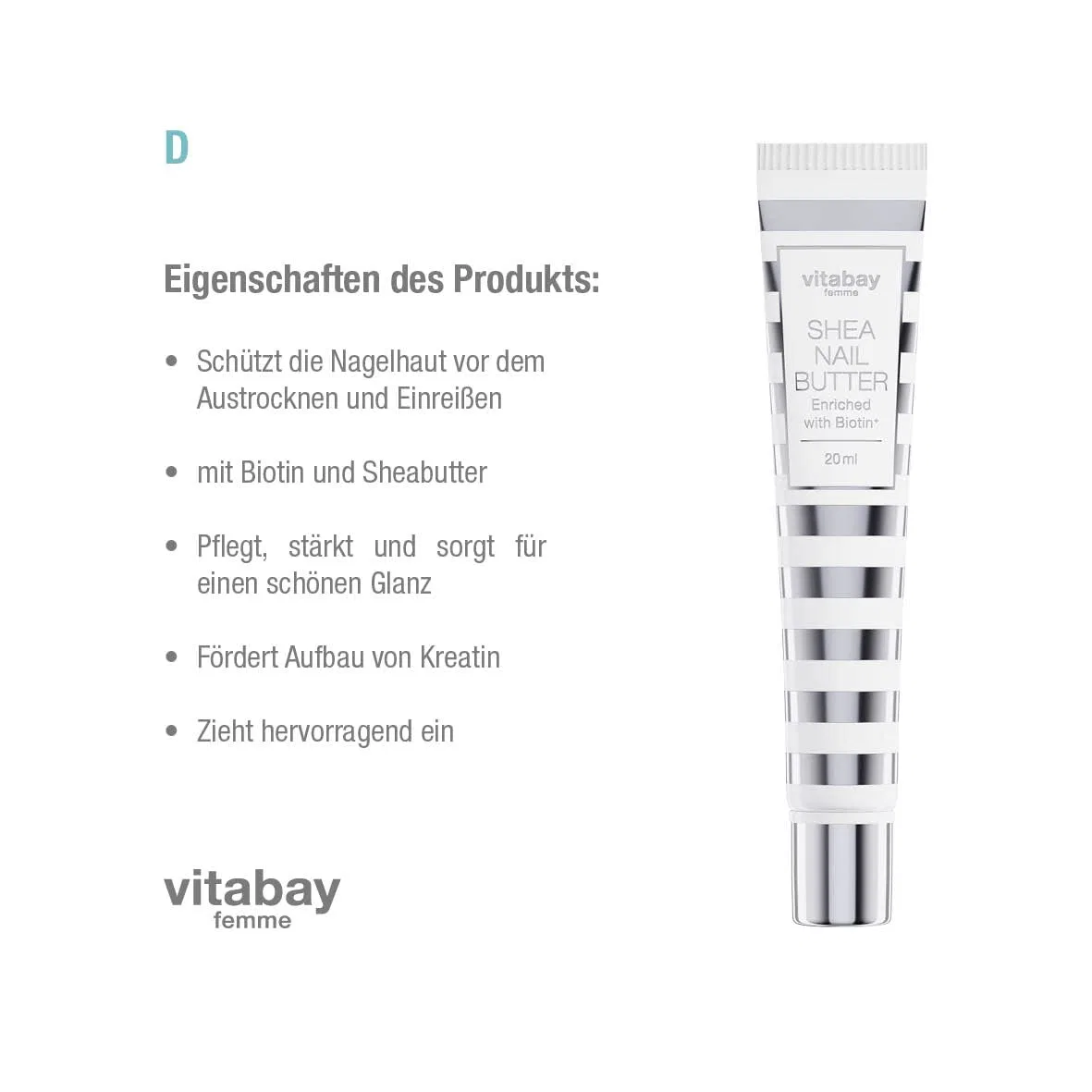 Крем-масло для ногтей с биотином и маслом ши от Vitabay Vitabay, 2 X Shea Nail Butter — фото 2