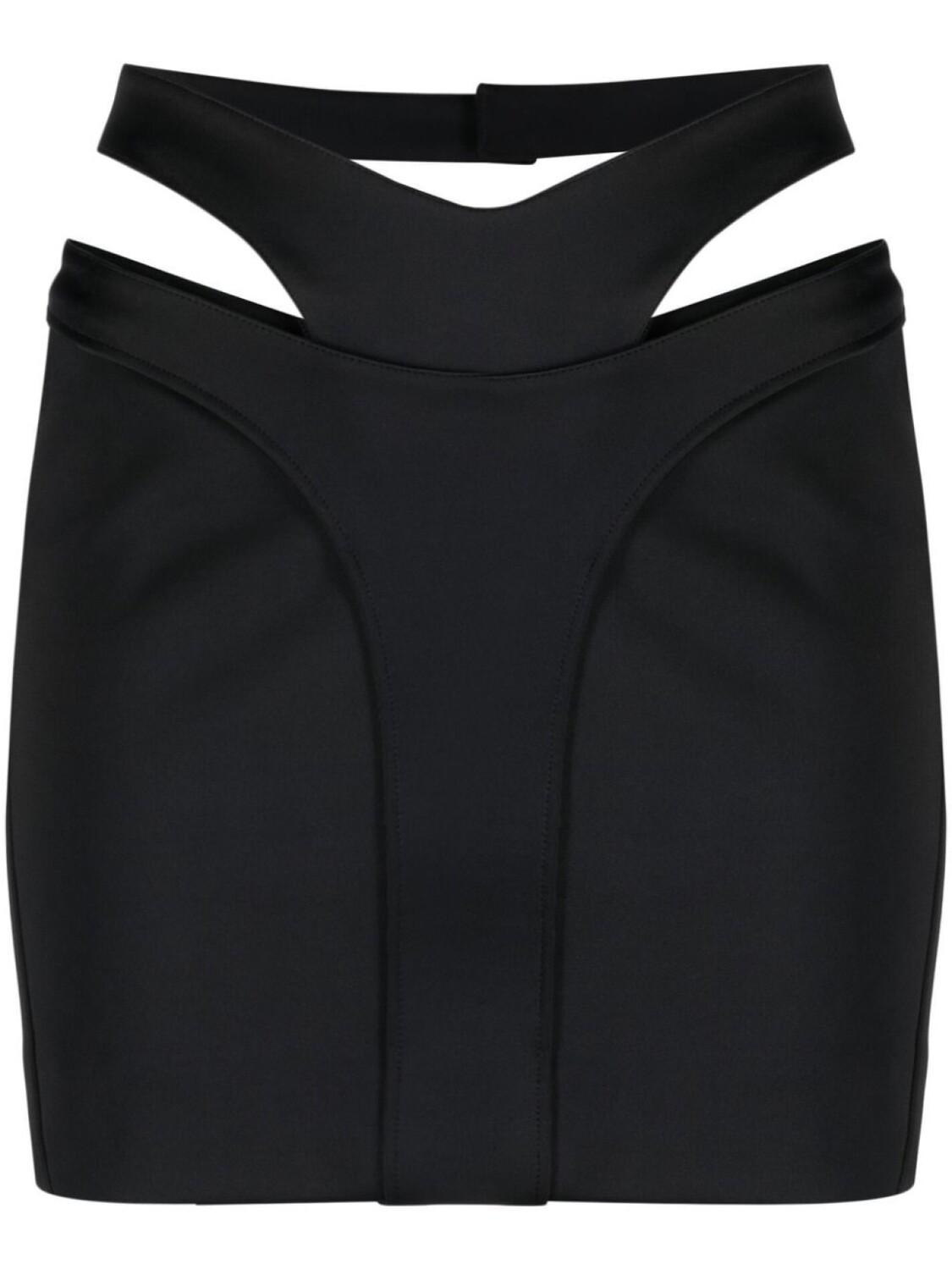 

Mugler юбка мини с вырезами, черный