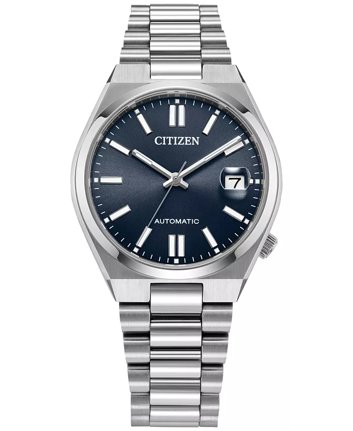 

Мужские эксклюзивные спортивные роскошные часы Tsuyosa Automatic с серебристым стальным браслетом 37mm Citizen