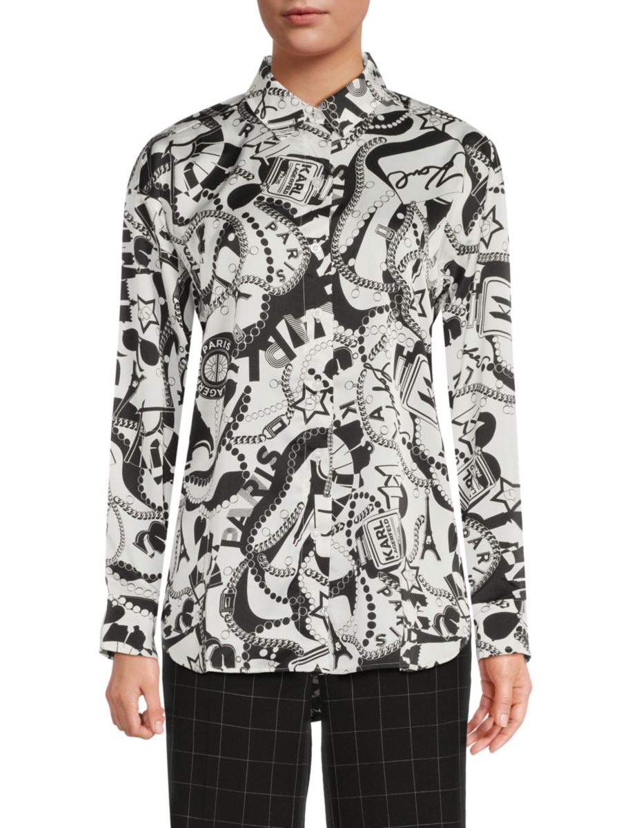 

Футболка с логотипом Karl Lagerfeld Paris, цвет Soft White Black