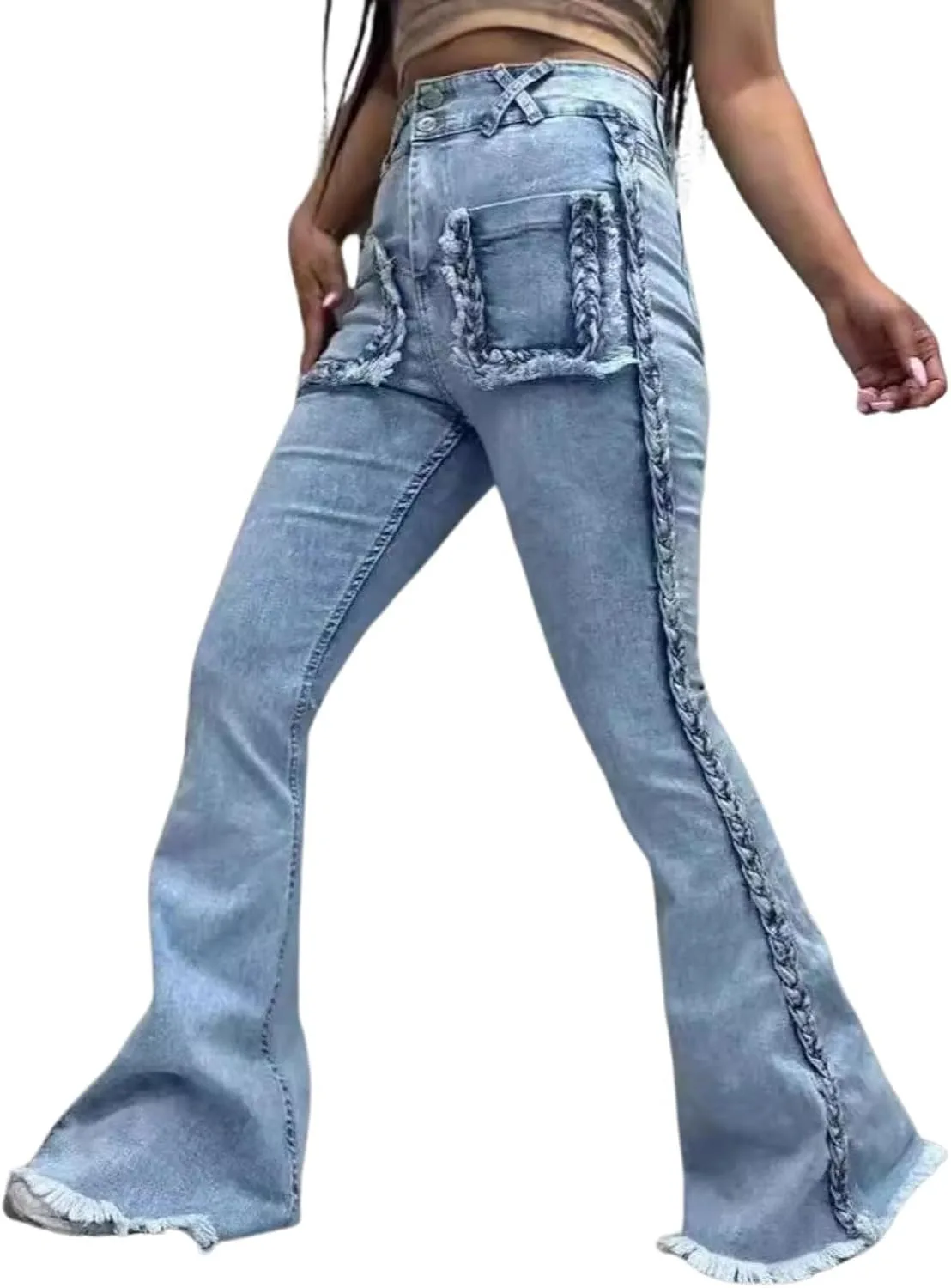 

Utcoco джинсы для женщин с высокой талией и расклешенным низом, Stretch, Flare