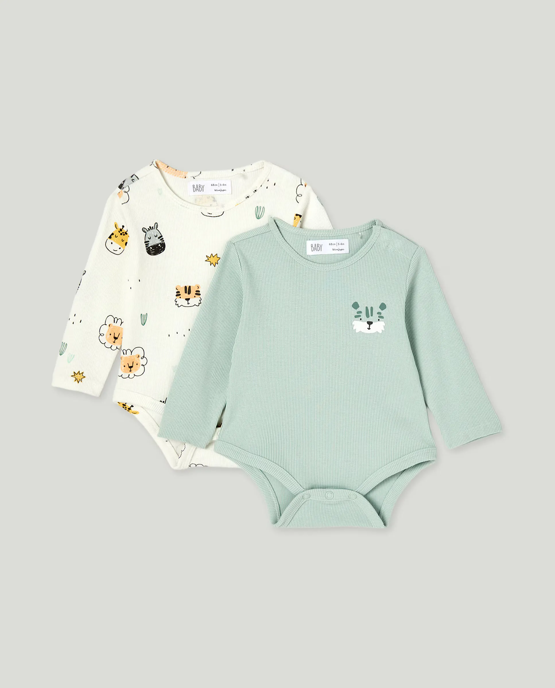 

Боди для младенцев с длинными рукавами и гладкой тканью Baby El Corte Inglés, светло-зеленый