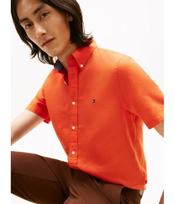 Рубашка regular fit Tommy Hilfiger, оранжевый — фото 4