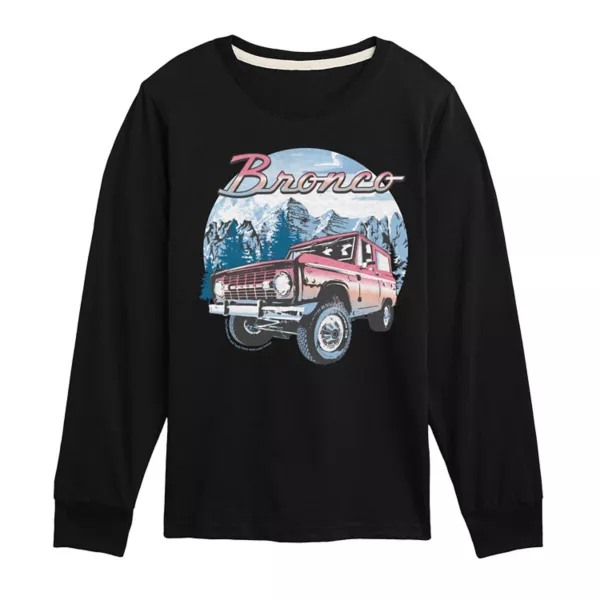 

Футболка с длинным рукавом Ford Bronco Mountain для мальчиков 8-20 лет Licensed Character, черный