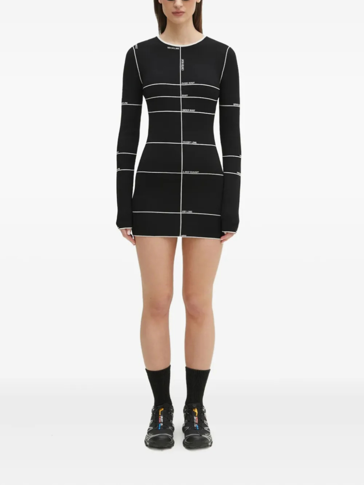 

VETEMENTS мини-платье из интарсии, черный