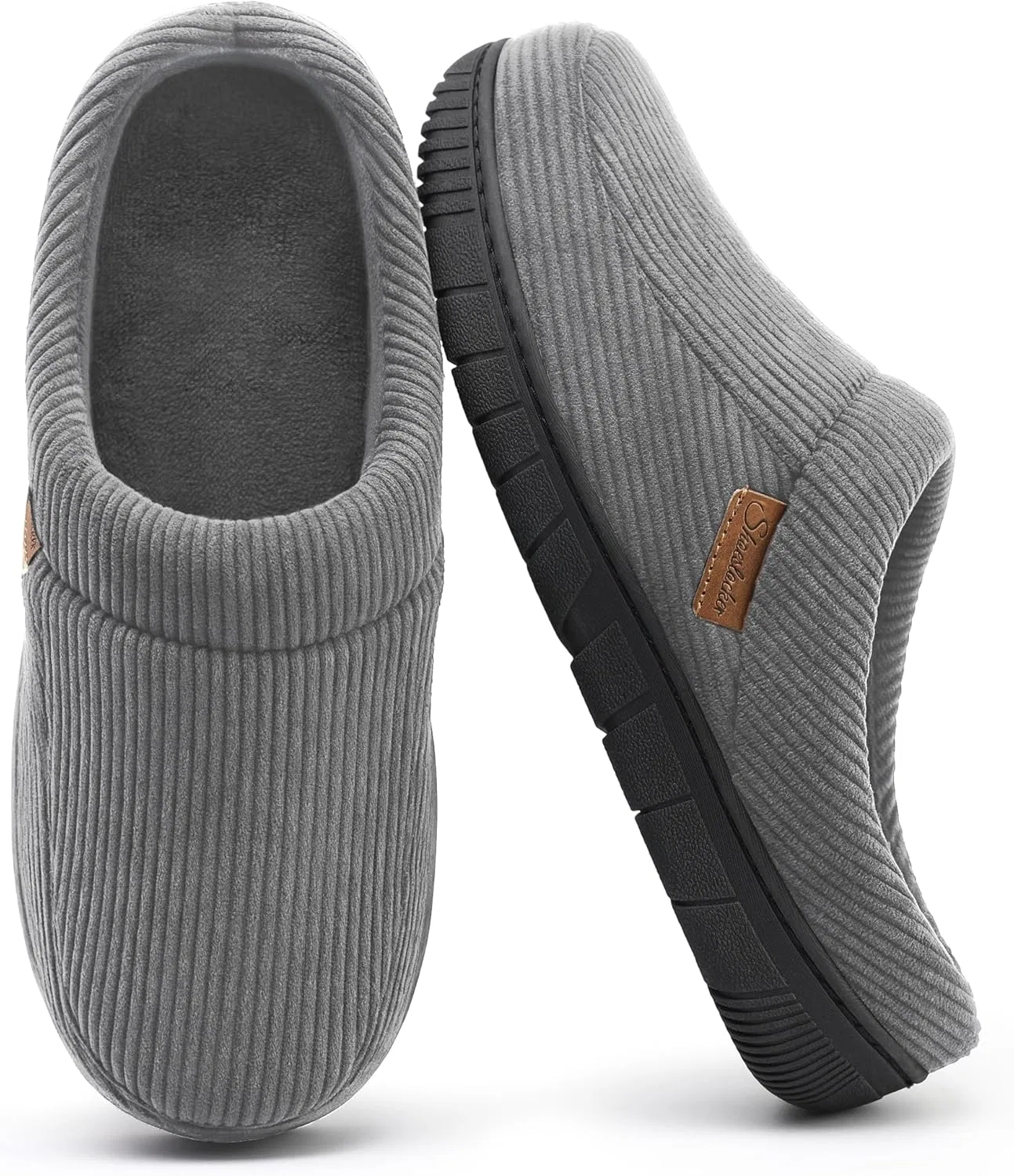 Тапочки с мокасинами, Memory Foam, shoeslocker, серый