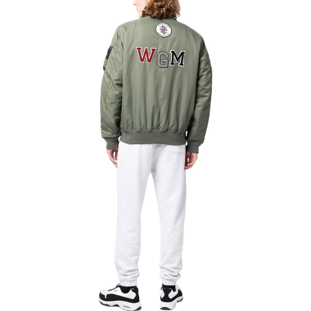 Bape Busy Shark Loose Fit MA 1 A BATHING APE, шалфейно-зеленый — фото 4