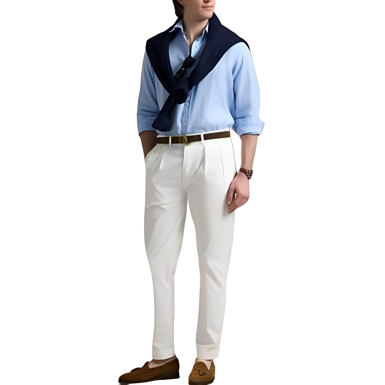 Длинная рубашка Sport V1 из льна с кусковой окраской Polo Ralph Lauren, синий — фото 4