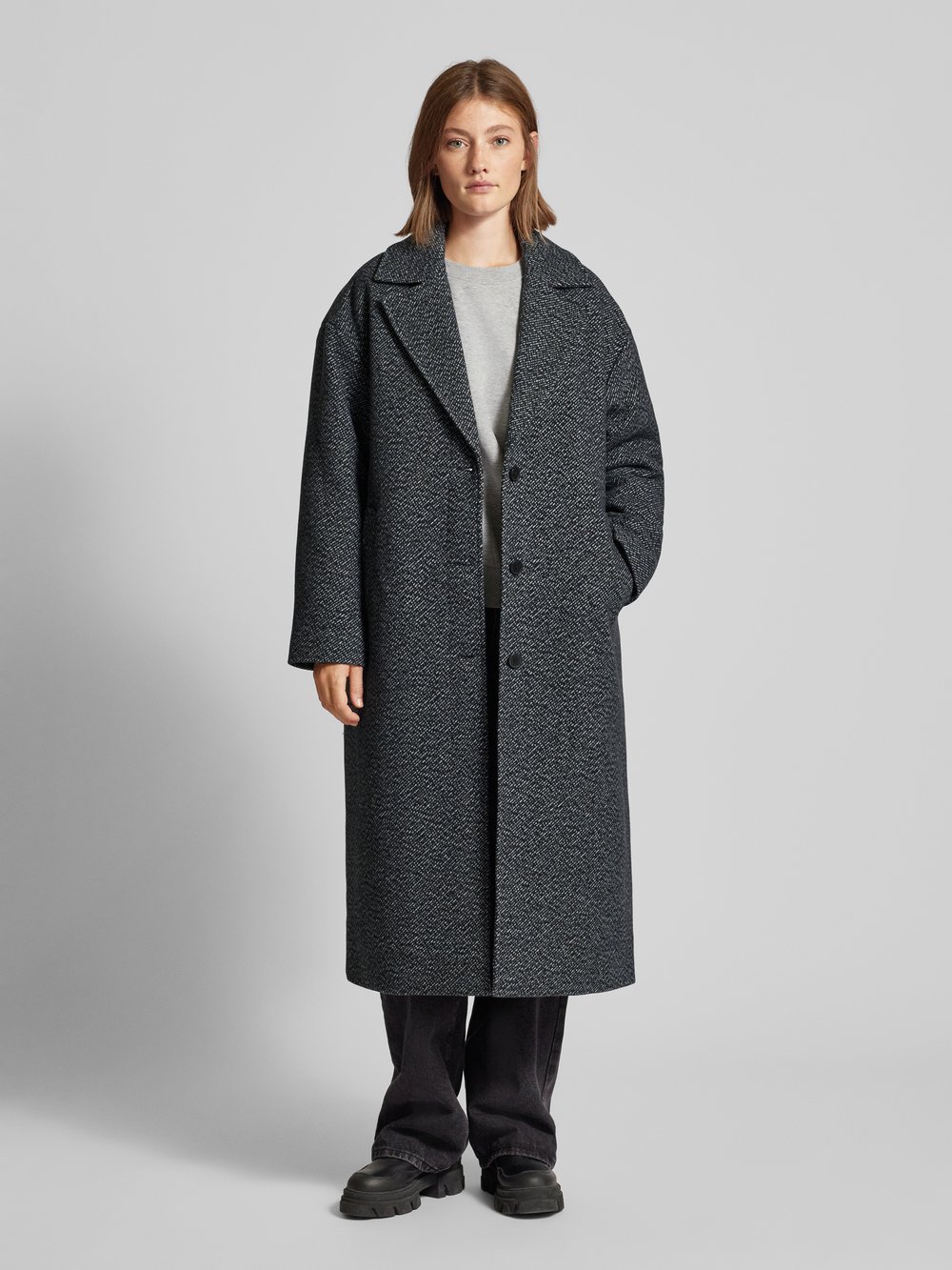 

Пальто с воротником-лацканом Calvin Klein Jeans, антрацит