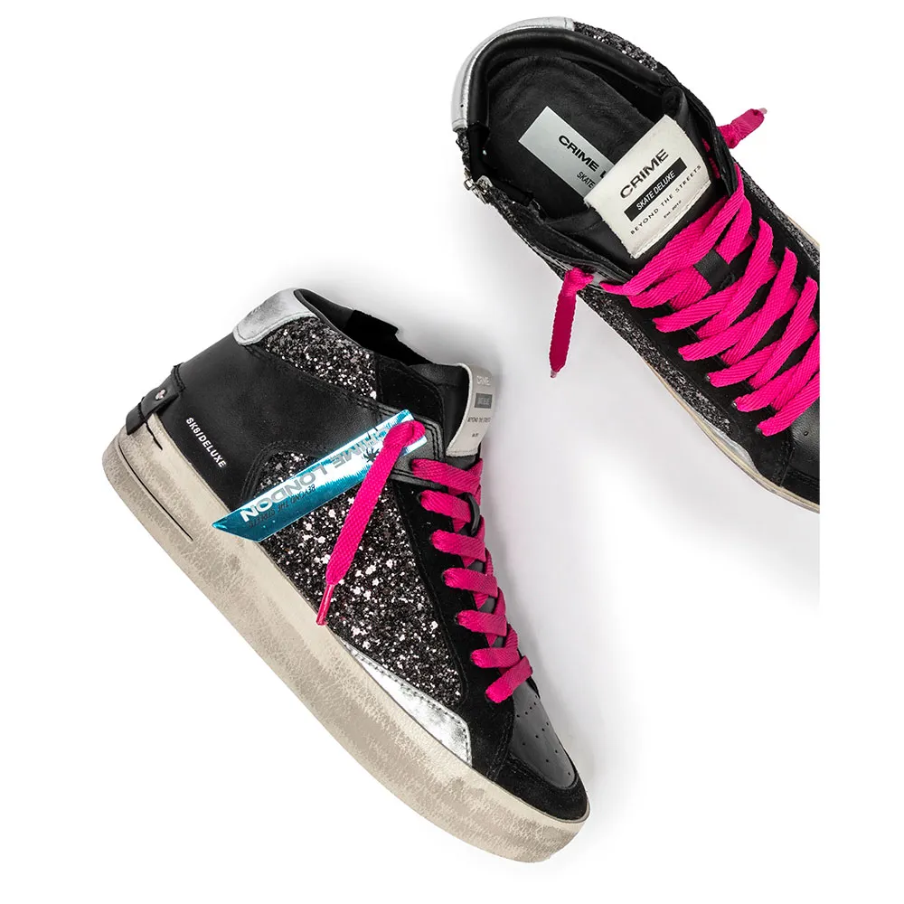Кроссовки Crime London SK8 Deluxe Mid, черный — фото 4