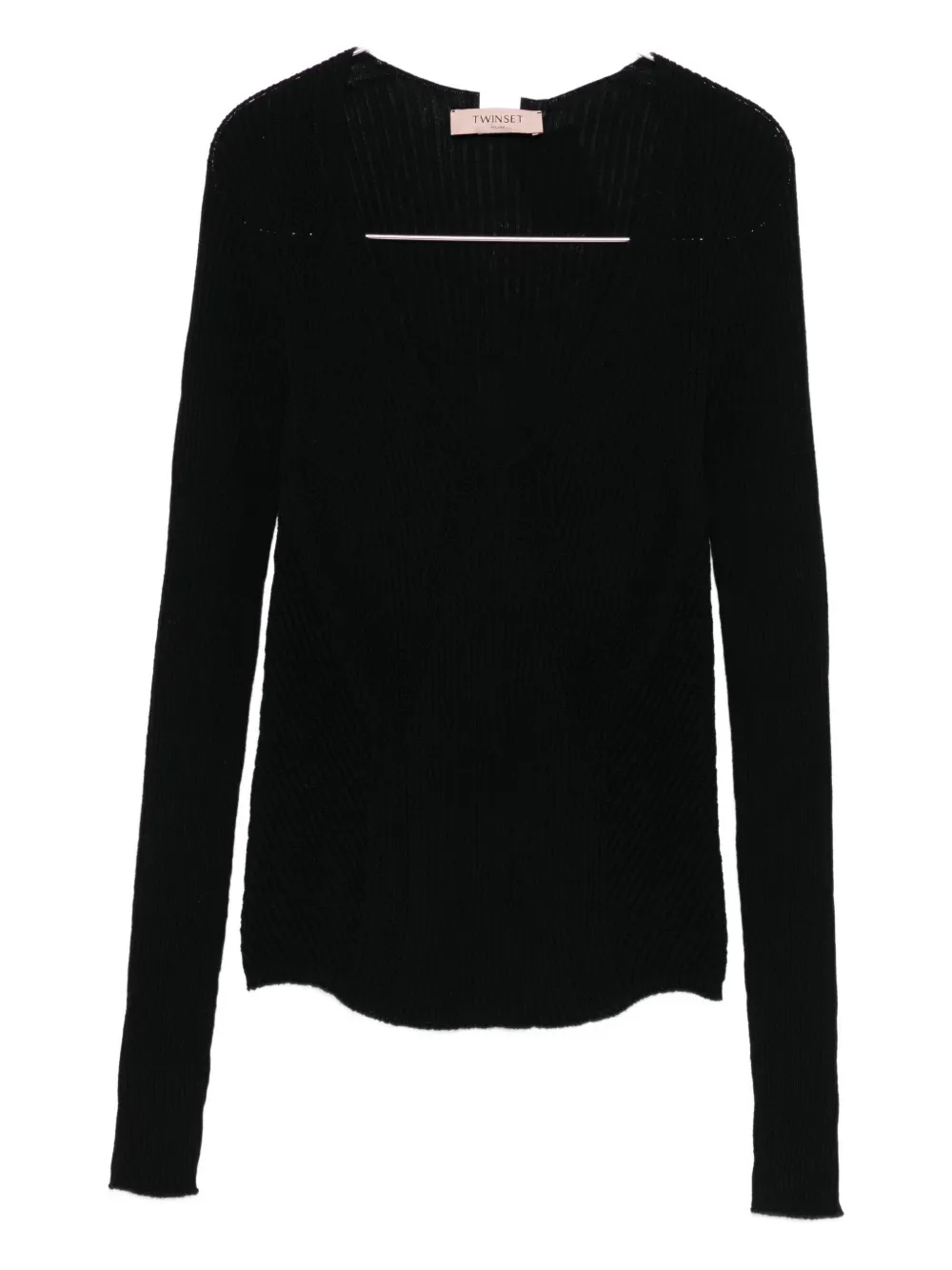 

Вязаный свитер с V-образным вырезом Twinset, черный