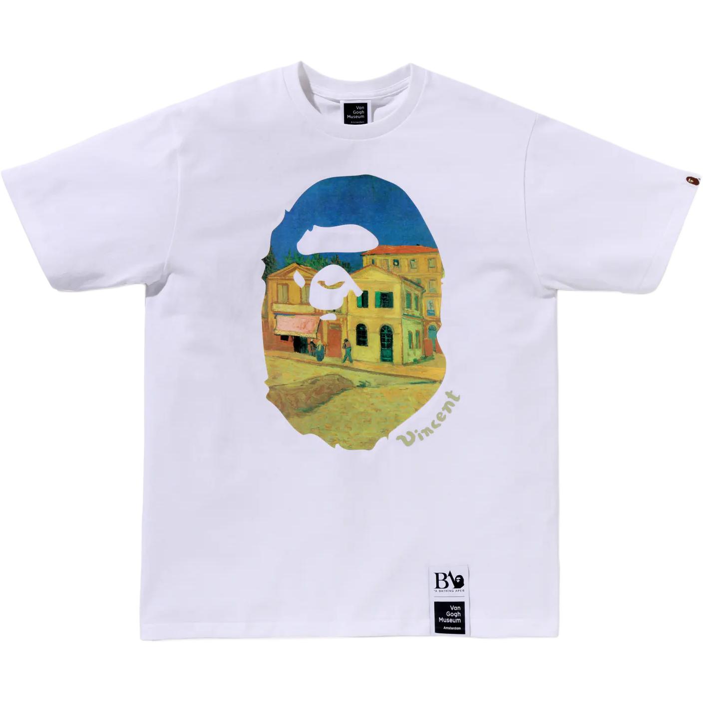 Футболка Bape X Van Gogh Museum Ape Head Canvas Art Vi A BATHING APE, белый — фото 4