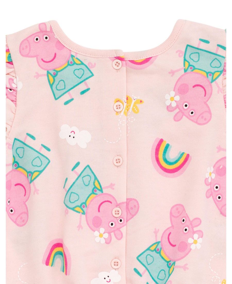 Комбинезон без рукавов из французской махровой ткани для девочек Peppa Pig, Pink — фото 4