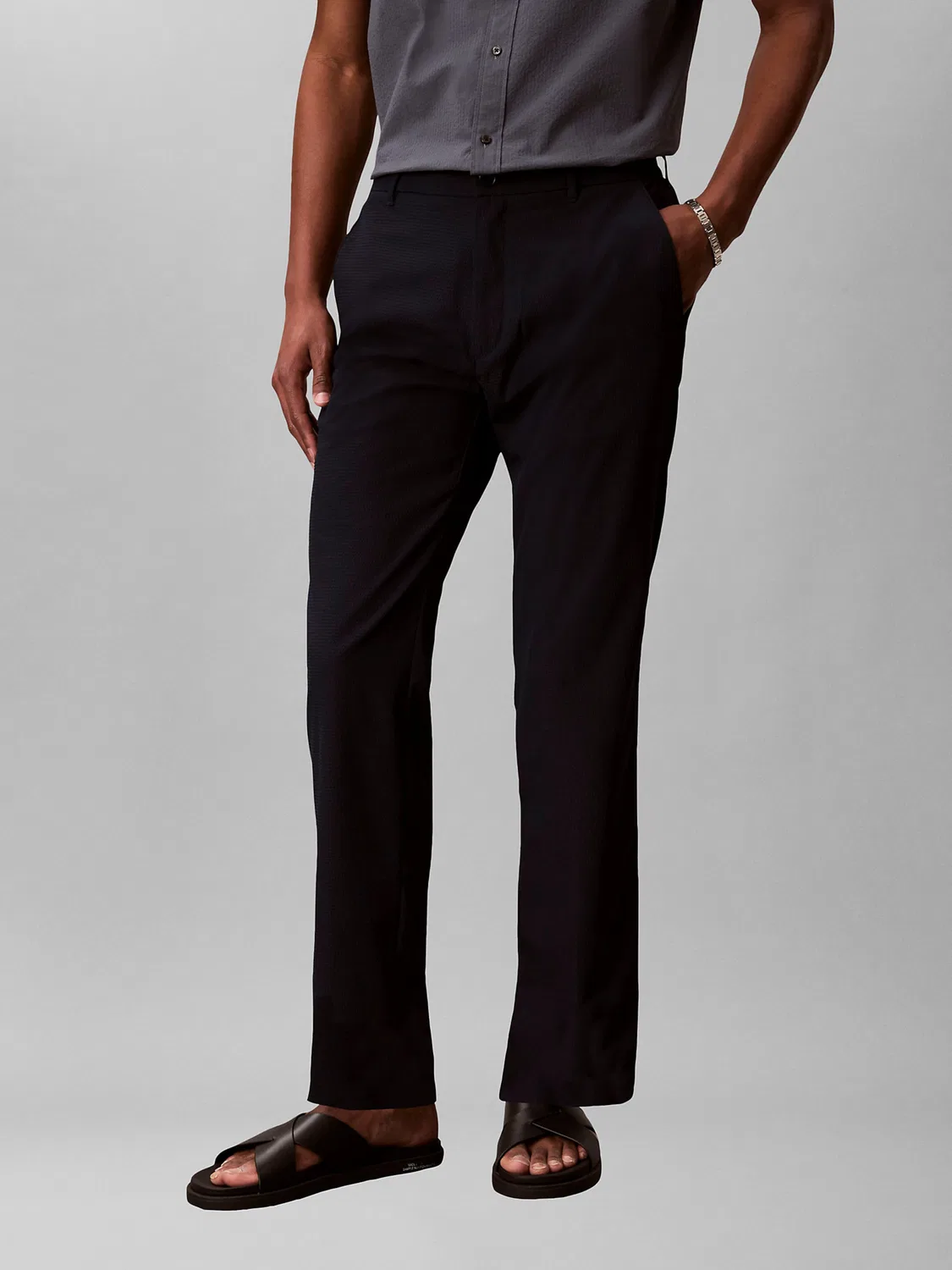 Брюки Calvin Klein Regular темно-синего цвета — фото 2
