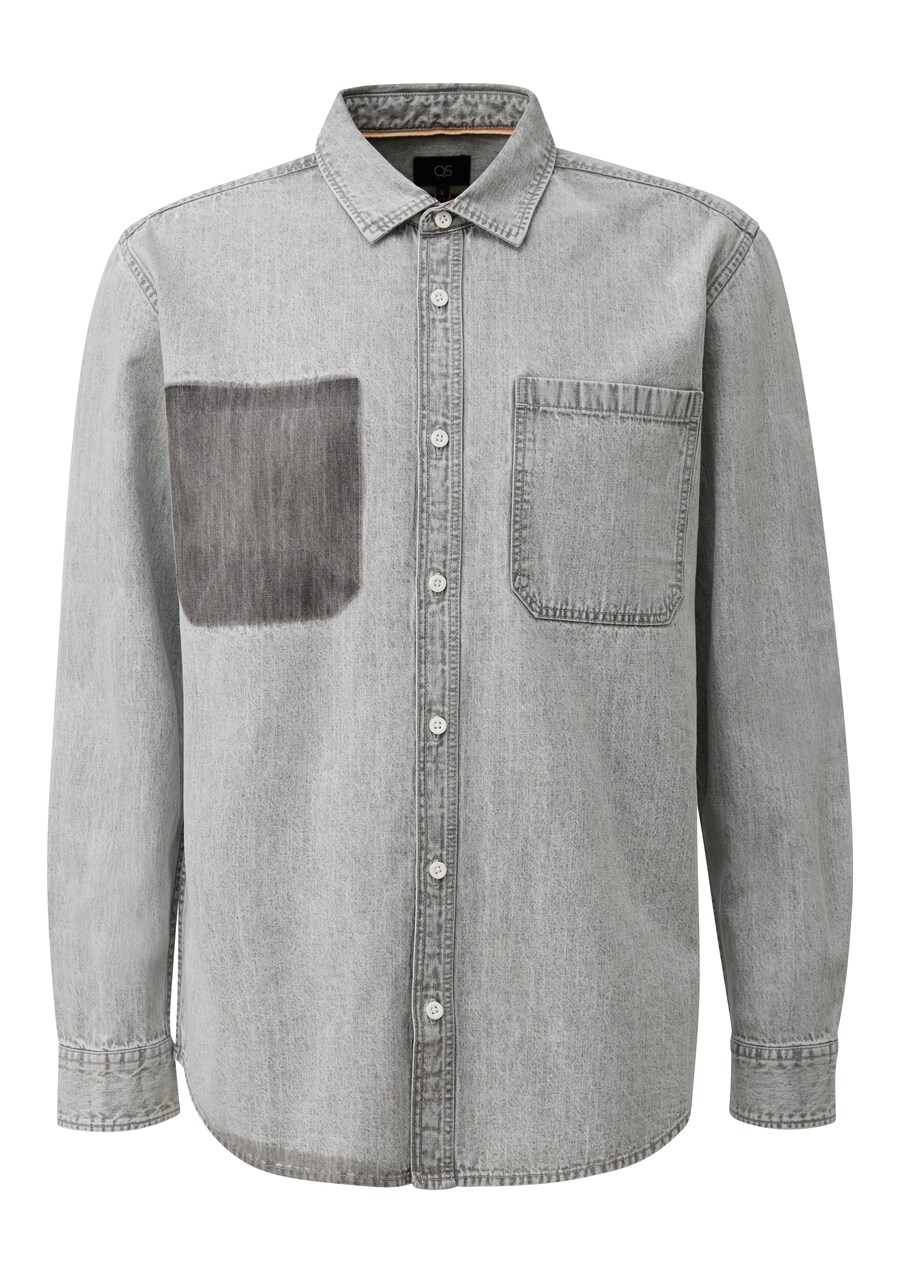 

Рубашка на пуговицах классического кроя QS, Grey denim