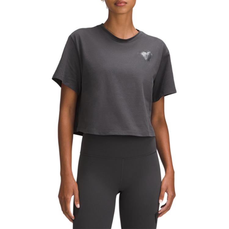 

Футболка с рукавом дроп-шоулдер женская Lululemon, графит