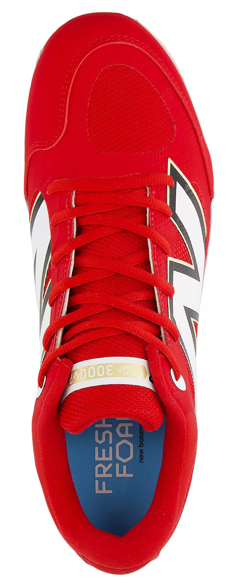 Мужские литые бейсбольные бутсы New Balance Fresh Foam X 3000 V7, красный/белый — фото 2