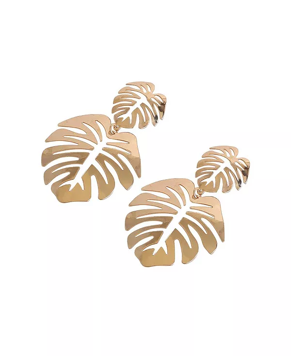 

Женские черные серьги-подвески в виде пальмовых листьев Sohi, gold