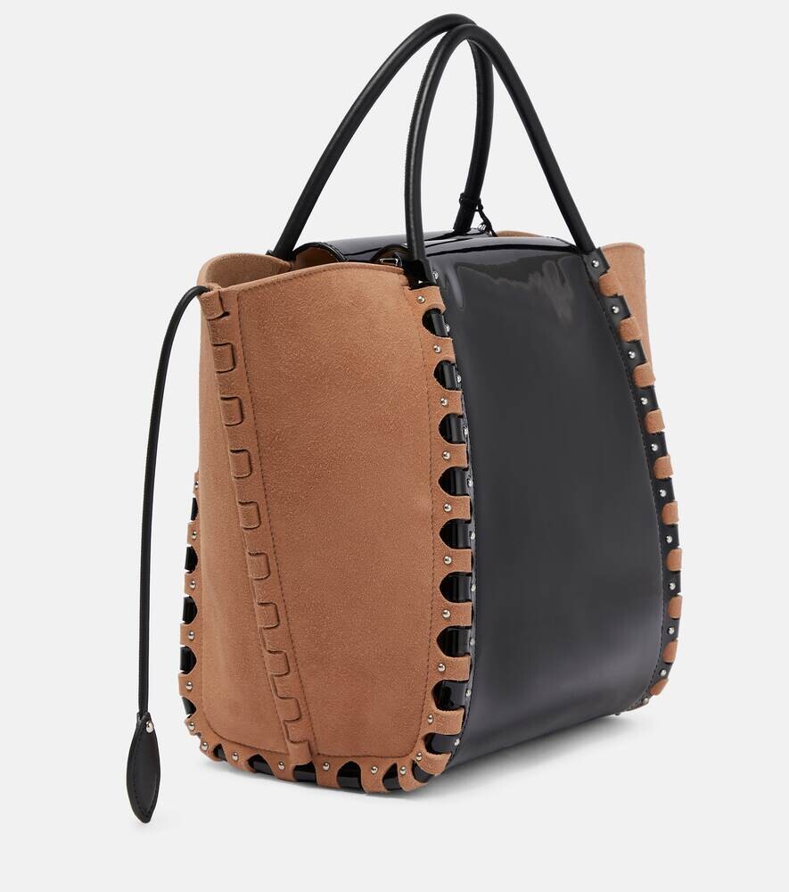Сумка-тоут среднего размера Hinge из замши и кожи Alaïa, разноцветный — фото 4