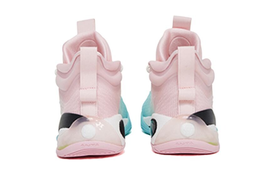 Детские баскетбольные кроссовки GS High-top светло-голубые/цвет слоновой кости белые/абрикосовый Pollen Anta Kids — фото 4