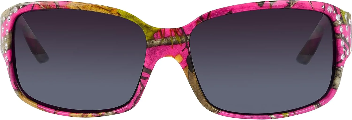 

Поляризованные солнцезащитные очки ярко-розового камуфляжного цвета для женщин - Diamante - в комплекте бесплатный чехол из микрофибры Hornz, Hot Pink Camo