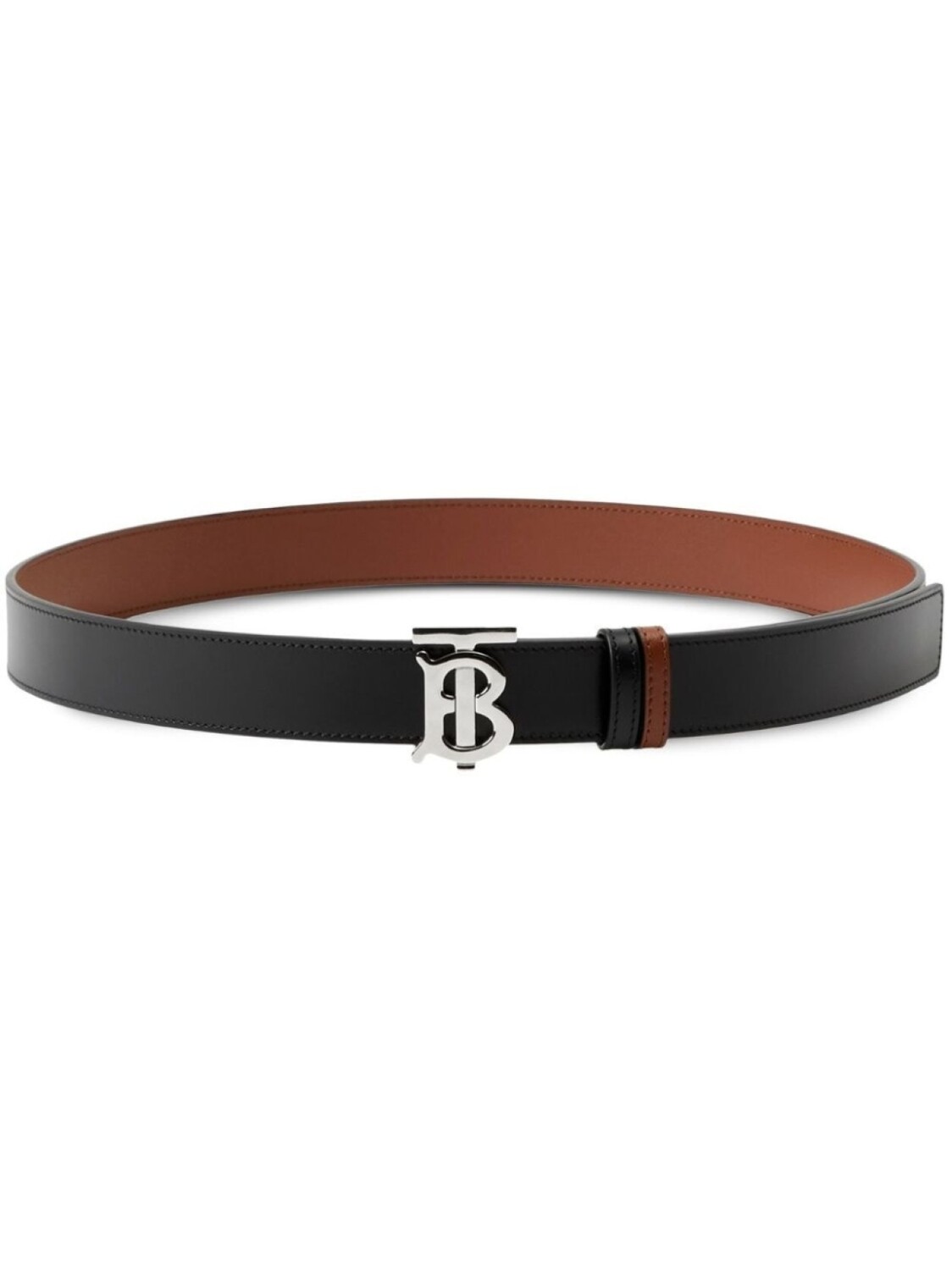 

Burberry двусторонний ремень с пряжкой TB, черный