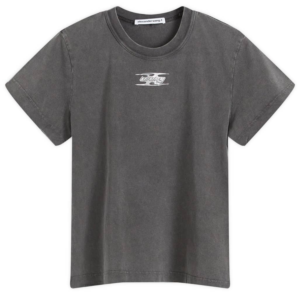 

Футболка с принтом логотипа Alexander Wang, цвет washed cedar
